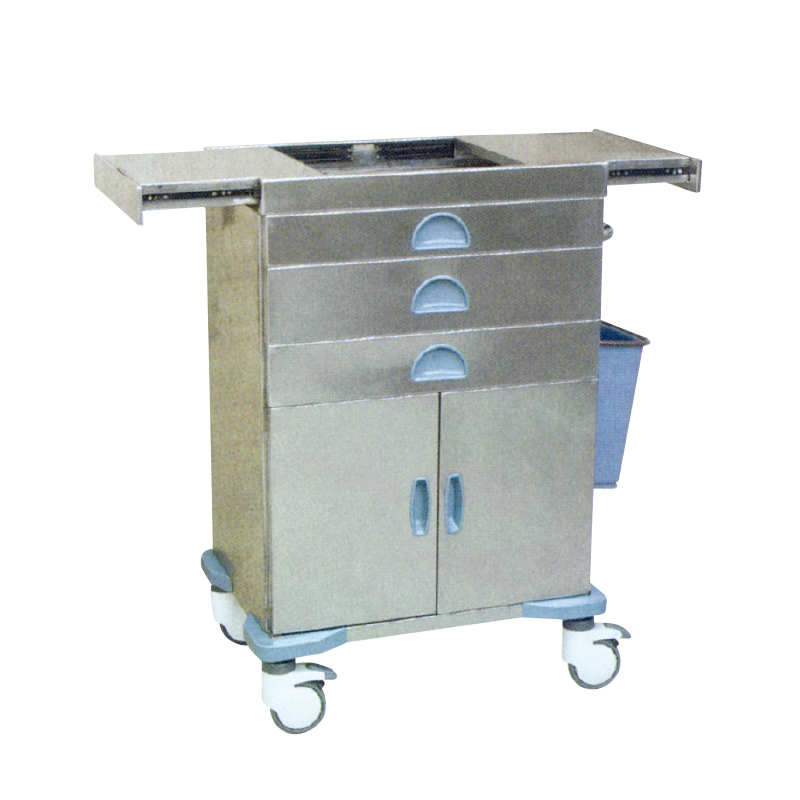 Troli Darurat Tiga Laci Stainless Steel