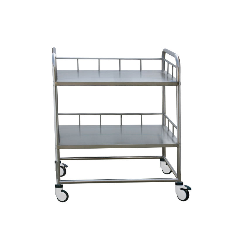 Gerobak Instrumen Tabung Bulat Stainless Steel