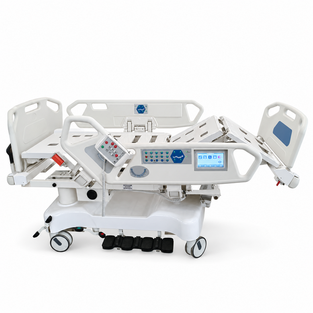 Cama de hospital el&eacute;trica para UTI de 10 fun&ccedil;&otilde;es com sistema de pesagem